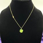 Juicy Couture Clover Necklace Gold Tone Green Enamel Lucky Charm Pendant 18 inch Photo 0