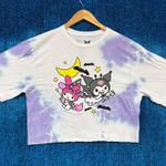 Sanrio My Melody and Kuromi Graphic White/Purple Tie Dye Crop Top Shirt Size M Photo 0