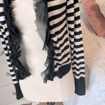 Rue 21 Cardigan Lightweight Black Cream Striped Photo 2
