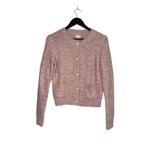 J.Crew Shimmer Lady Cardigan Sweater Crystal Buttons XS Rose Blush Metallic Photo 14