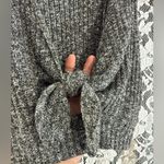 Kimchi Blue Urban outfitters Kimchi black Gray Knit Crop Top keyhole bow knot like new small Photo 1