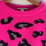 autumn cashmere Hot Pink Leopard Pullover Sweater XS Fuchsia MobWife Crewneck Photo 6