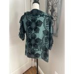 Tibi  silk blouse, green black print size small/petite Photo 2