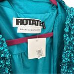 ROTATE‎ BIRGER CHRISTENSEN Aurelia Sequin Embellished blouse 10 Teal Cropped Blue Photo 12
