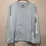 Carhartt Loose Fit Long Sleeve Logo T Shirt Light Blue Size Small Photo 0
