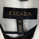 ESCADA Trench Coat Womens Size 36 US Small Black White Belted Military Style Photo 5