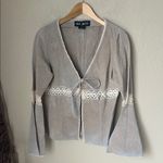 Me Jane  suede leather y2k boho crocheted lace bell sleeve top Photo 1