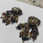 Beaded Clip On Earrings Hand Crafted Animal Print / Brown / Black Photo 3