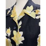 Emma James  By Liz Claiborne Linen Blend Size 12 Floral Blazer Jacket Navy Photo 2