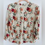 Liberty Love Cream and Red Blouse Elegant and Comfortable Size M Photo 4