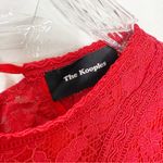The Kooples | Red Open-Back Floral and Eyelash Lace Edged Dress Sz. Large Photo 4