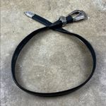 Tony Lama  Black Leather Belt with Silver Buckle with heart design
Size: 28 Photo 0