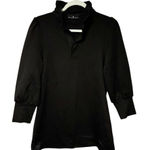 Pomander Place Tuckernuck Mini Dress Black Charlotte Terry High Neck Ruffle XS Photo 0