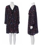Hatch Maternity Tunic Dress One Size Black Floral Oversized Long Sleeve Mini Photo 1