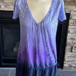 Athleta Vintage  Y2K tie drop waist V-neck Tissue Print T-shirt Photo 0