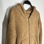 SKIMS  Sz XL Teddy Hoodie Full Zip Up Cozy Plush Knit Sweater in Tan Photo 3