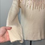 1.4.3. Story by Line Up 143 Story Chic Cream Sweater Gold Pink Sequin Design Women's Small Photo 3