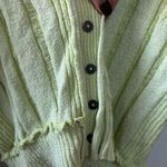 Free People Stevie Sweater in Green Grapes Size Small Gently Used Boho Photo 7