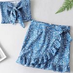 Blue Skirt And Tube Top Set Size M Photo 0