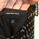 Who What Wear Black Abstract Floral MIDI Dress Photo 3