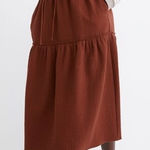 Madewell  - Diamond Jacquard Drawstring Midi Skirt W/ Pockets | Rust - Large -New Photo 0