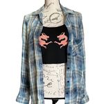 SheIn Chinese Dragons Print Sleeveless Black Crop Top - S Photo 2