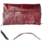 Vintage Eel Skin Burgundy Crossbody Clutch Convertible Purse Handbag Bag Red Photo 5