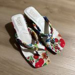 Franco Sarto Carmella Floral Knot Slide Sandals Heeled Square Toe - Size 7M Photo 3