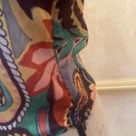ZARA  Multicoloured Scarf Print Crossover Satin V-Neckline Blouse Top Paisley M Photo 7