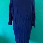 Eileen Fisher  Blue Long Sleeve Midi Shift Dress Sustainable Organic Size XS Photo 3