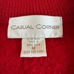 Vintage Casual Corner Red 100% Wool Zip Up Cardigan Sweater Jacket Size Medium Photo 3