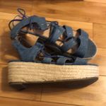 Steve Madden Brayla Denim Fabric Espadrille Wedges Size 9 Photo 5