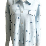 Dance & Marvel  Suede Star Jacket Size Large NWT Blue Collared Western Rodeo Photo 0