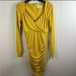 Cinq à Sept cinq a sept Women's Yellow Miah Long Sleeves Ruched Mini Dress Size 2 NWOT Photo 3