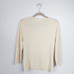 Max Studio Vintage 90s Y2K Cream Floral Beaded Open Front Clasp Cardigan Photo 1