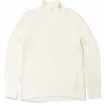 Kensie  Sweater‎ Size Small Pointelle Knit Turtleneck Pullover in Vanilla Cozy Photo 1