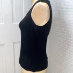 Bloomingdale’s black 💯 wool ribbed knit scoop neck sleeveless sweater.Size MP. Photo 1