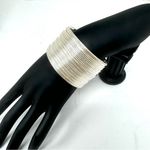 Sterling silver ribbed cuff bracelet, made in Israel Photo 9