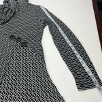Ali Miles Blouse Women SZ Small Black White Cowl Neck Tunic Top Art To Wear Photo 7
