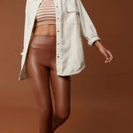 Aerie OFFLINE By  Real Luxe Faux Leather Legging in‎ Horizon Brown Size Medium Photo 0