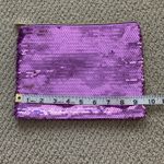 Tarte Sequin Flamingo Pink Purple Sequin Cosmetics Case Makeup Bag Like New Photo 6