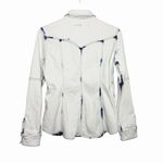 Teleria Zed Womens Handmade Denim Shirt Jacket 46 L Tie Dye Bleach Wash Italy Blue Size L Photo 1