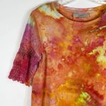 Loft  Size Small Top Blouse Tie Dye Sunset Sensations‎ Orange Yellow Pink 787 Photo 9