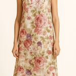 Vintage 1980's Pride&Joy Totally 80s floral‎ print sleeveless Dress Pink Size 14 Photo 0