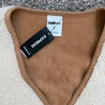 EXPRESS Sherpa Jacket Suede Zip Up Photo 5