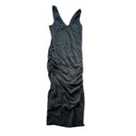 James Perse Black Ruched Tank Dress Sleeveless Bodycon Midi Dress Women's Photo 3