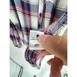 BeachLunchLounge  Women's Berry Pink & Blue Plaid Button-Up‎ Shirt Large Photo 7