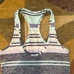 Lululemon Athletica Cool Racerback Tank Top Scoop Neck Blue White Stripes Size 2 Photo 1