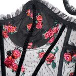 For Love & Lemons  Rosebud Black Bustier Corset Top XS Photo 6