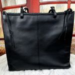 Vince Camuto Litzy Leather Tasseled Braided Tote Bag Black Photo 14